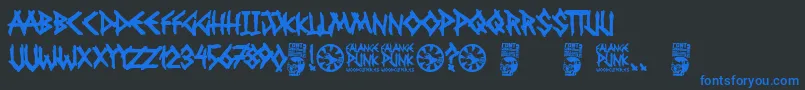 Falange Punk Font – Blue Fonts on Black Background