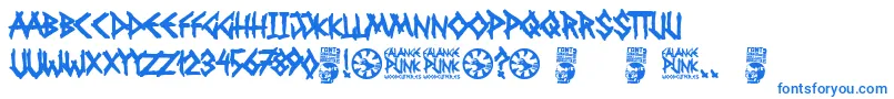 Falange Punk Font – Blue Fonts on White Background