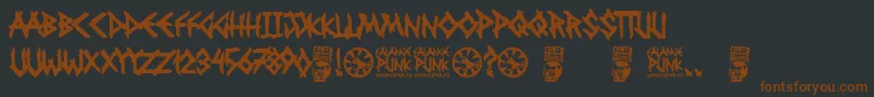 Falange Punk Font – Brown Fonts on Black Background