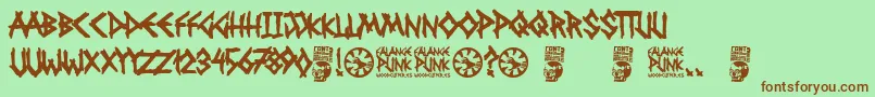 Falange Punk-fontti – ruskeat fontit vihreällä taustalla