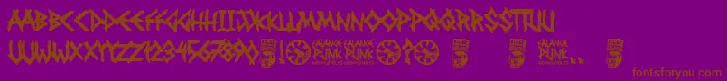 Falange Punk Font – Brown Fonts on Purple Background