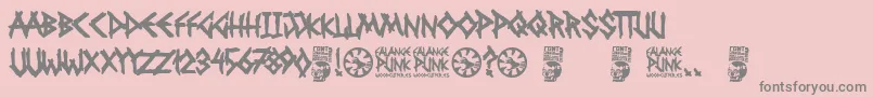 Falange Punk Font – Gray Fonts on Pink Background