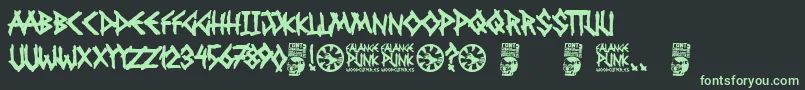 Fonte Falange Punk – fontes verdes em um fundo preto