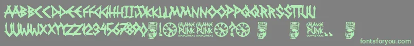 Falange Punk-fontti – vihreät fontit harmaalla taustalla