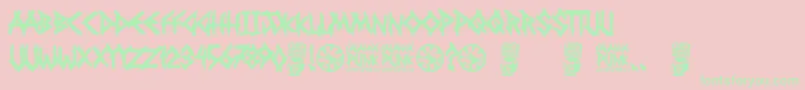 Falange Punk Font – Green Fonts on Pink Background