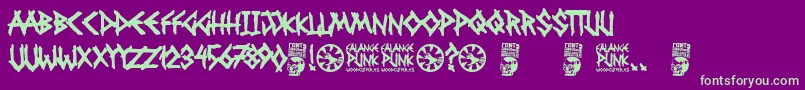 Czcionka Falange Punk – zielone czcionki na fioletowym tle