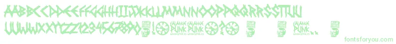 Police Falange Punk – polices vertes sur fond blanc