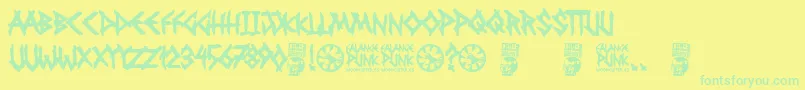 Шрифт Falange Punk – зелёные шрифты на жёлтом фоне