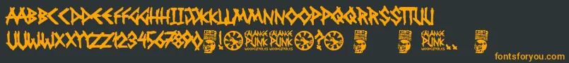 Czcionka Falange Punk – pomarańczowe czcionki na czarnym tle