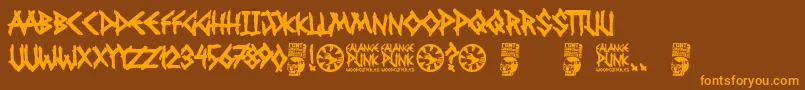 Falange Punk Font – Orange Fonts on Brown Background