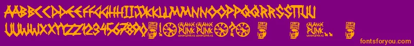 Police Falange Punk – polices orange sur fond violet