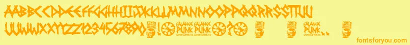 Falange Punk Font – Orange Fonts on Yellow Background