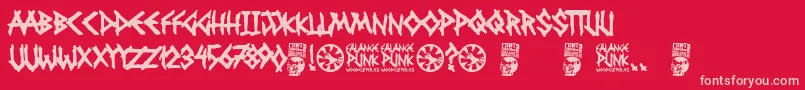 Falange Punk-fontti – vaaleanpunaiset fontit punaisella taustalla