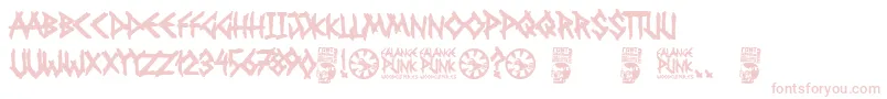 Falange Punk-Schriftart – Rosa Schriften auf weißem Hintergrund