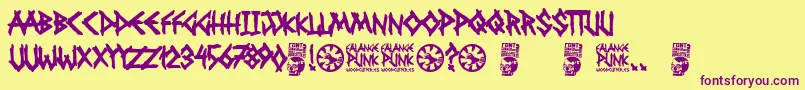 Falange Punk Font – Purple Fonts on Yellow Background
