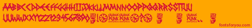 Police Falange Punk – polices rouges sur fond orange