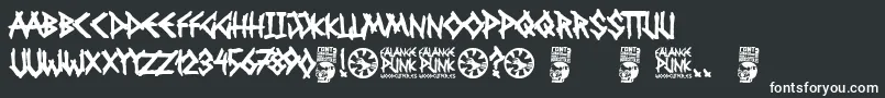 Fonte Falange Punk – fontes brancas em um fundo preto