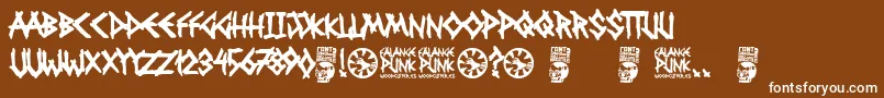 Falange Punk Font – White Fonts on Brown Background