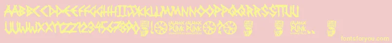 fuente Falange Punk – Fuentes Amarillas Sobre Fondo Rosa