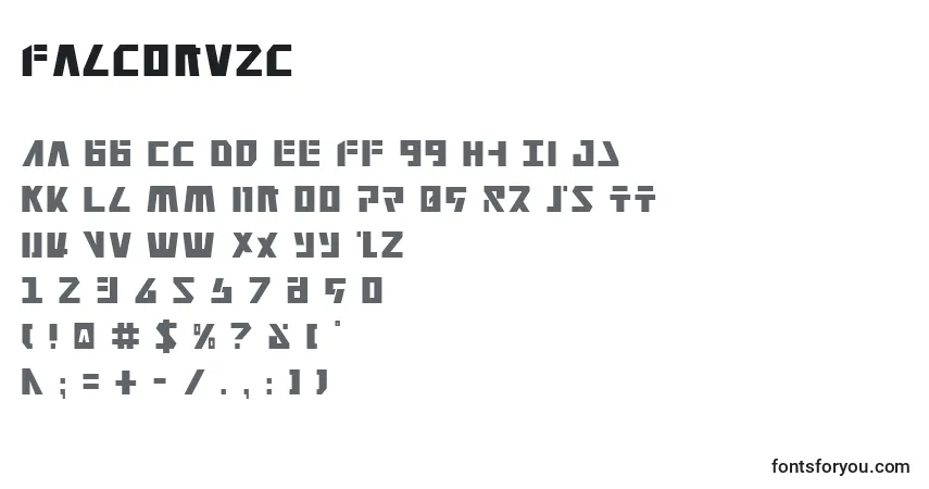 A fonte Falconv2c (126328) – alfabeto, números, caracteres especiais