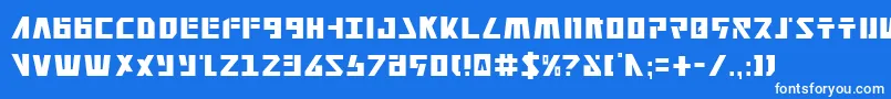 Czcionka Falconv2c – białe czcionki na niebieskim tle