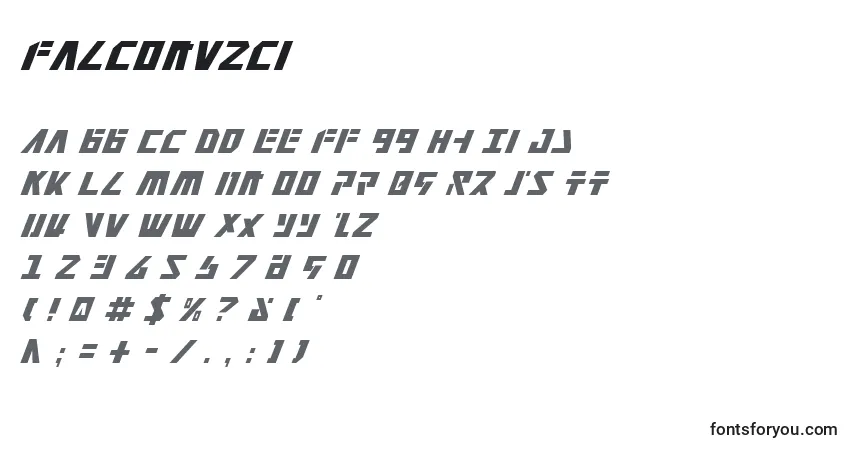 Schriftart Falconv2ci (126329) – Alphabet, Zahlen, spezielle Symbole