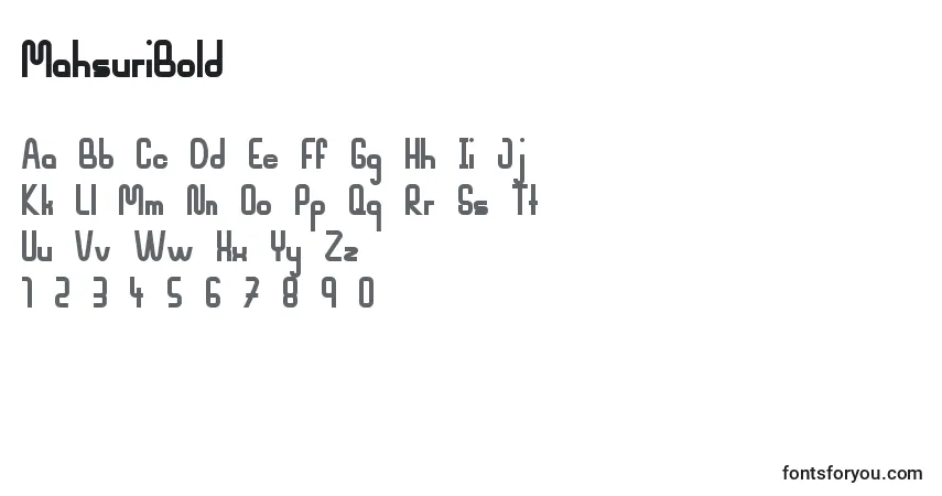 Fuente MahsuriBold - alfabeto, números, caracteres especiales