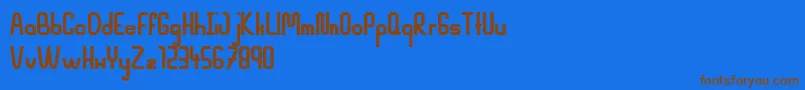 MahsuriBold-Schriftart – Braune Schriften auf blauem Hintergrund