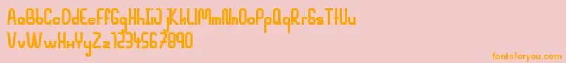 MahsuriBold-Schriftart – Orangefarbene Schriften auf rosa Hintergrund