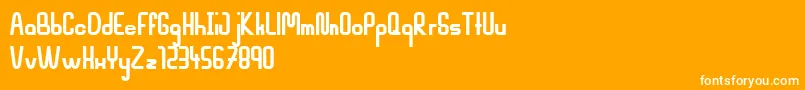 Fonte MahsuriBold – fontes brancas em um fundo laranja