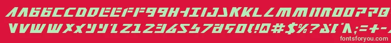 Falconv2i-Schriftart – Grüne Schriften auf rotem Hintergrund
