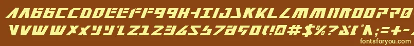 Falconv2i-fontti – keltaiset fontit ruskealla taustalla
