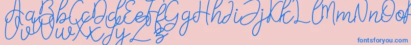 Falicia Font – Blue Fonts on Pink Background