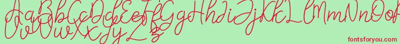 Falicia Font – Red Fonts on Green Background