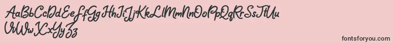 Falling Button Font – Black Fonts on Pink Background