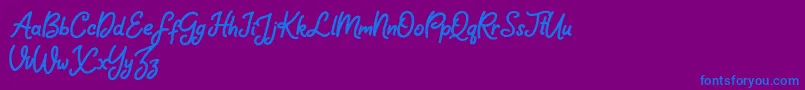 Falling Button Font – Blue Fonts on Purple Background