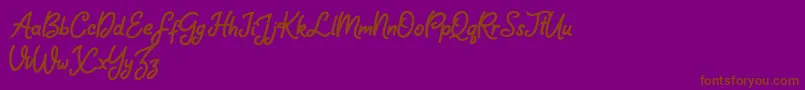 Falling Button Font – Brown Fonts on Purple Background