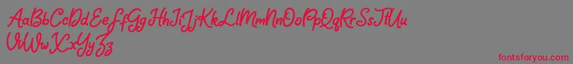 Falling Button Font – Red Fonts on Gray Background