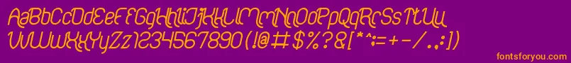 fuente FALLING IN LOVE Bold Italic – Fuentes Naranjas Sobre Fondo Morado