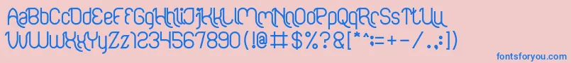 フォントFALLING IN LOVE Bold – ピンクの背景に青い文字