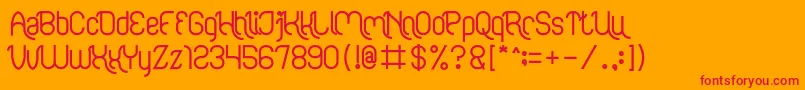 FALLING IN LOVE Bold Font – Red Fonts on Orange Background