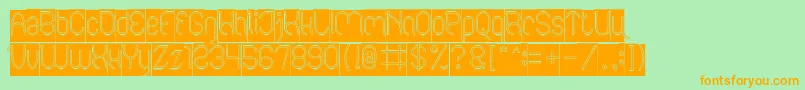 FALLING IN LOVE Hollow inverse Font – Orange Fonts on Green Background