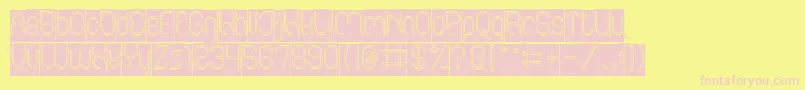 FALLING IN LOVE Hollow inverse Font – Pink Fonts on Yellow Background