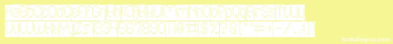 FALLING IN LOVE Hollow inverse Font – White Fonts on Yellow Background