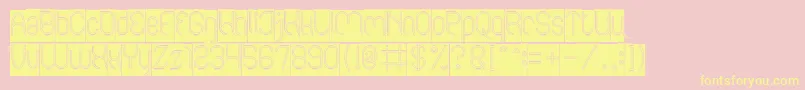 FALLING IN LOVE Hollow inverse-Schriftart – Gelbe Schriften auf rosa Hintergrund