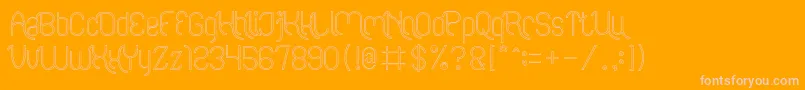 FALLING IN LOVE Hollow Font – Pink Fonts on Orange Background