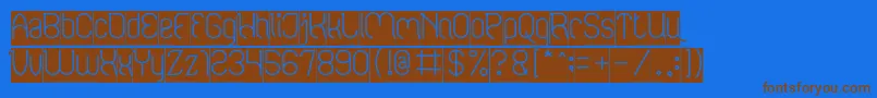 FALLING IN LOVE Inverse Font – Brown Fonts on Blue Background