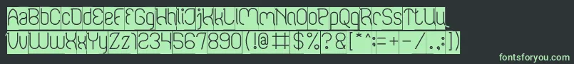フォントFALLING IN LOVE Inverse – 黒い背景に緑の文字
