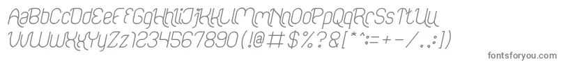 FALLING IN LOVE Italic-fontti – harmaat kirjasimet valkoisella taustalla