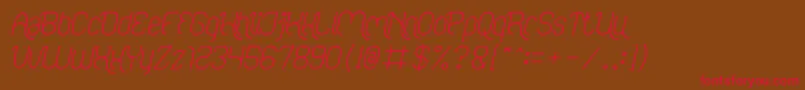 FALLING IN LOVE Italic-Schriftart – Rote Schriften auf braunem Hintergrund